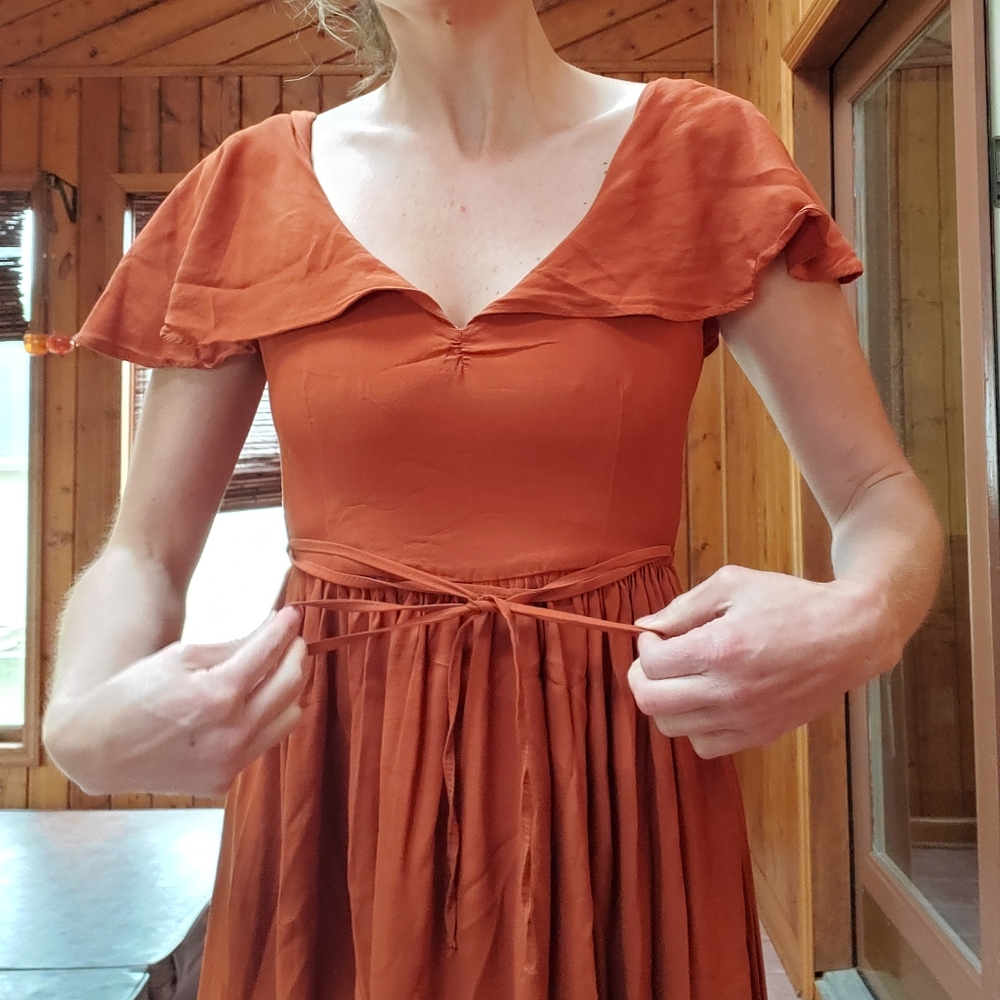 SOLD! Christy Dawn Monarch Dress, Rust, XS - Picture 10 of 15